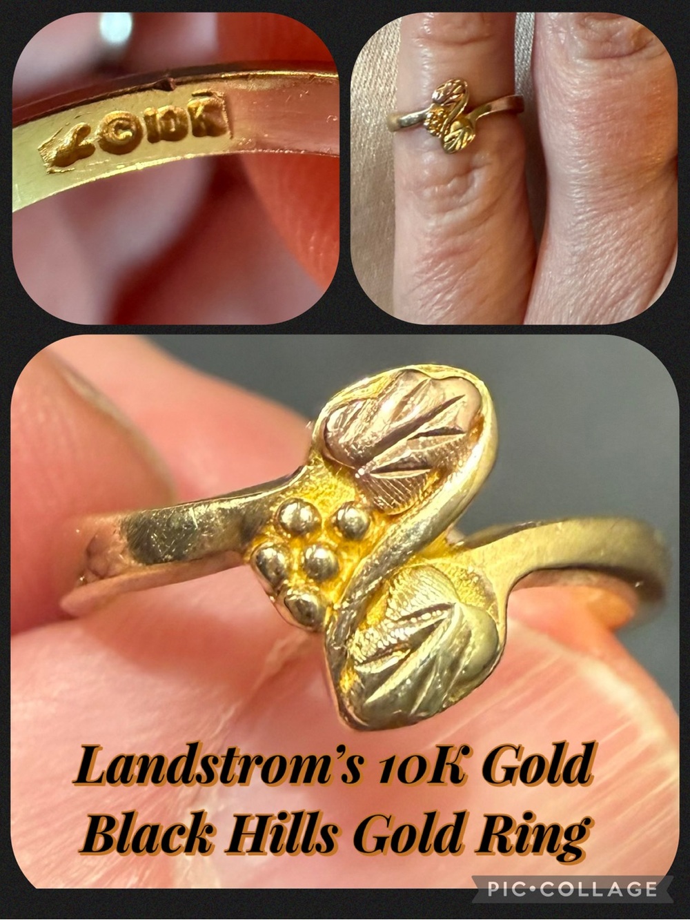 Landstrom’s Black Hills Gold 10K Leaf Ring